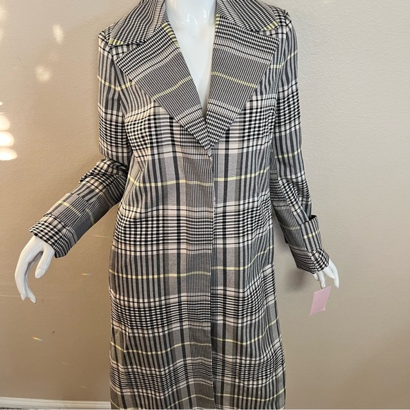 Avec Les Filles Black/ White/ Yellow Plaid Coat - Picture 5 of 12